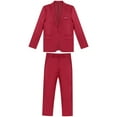 thumbnail image 2 of Jelory Mens 2 Piece Suit Formal Business Slim Fit Suits One Button Solid Blazer Jacket with Trousers Burgundy L, 2 of 7
