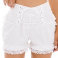 thumbnail image 4 of Pantalones cortos con cordones y volantes para mujer, traje de juego de rol de sirvienta Lolita, bombachos con ribete de encaje y volantes escalonados, pantalones cortos de seguridad, 4 of 5