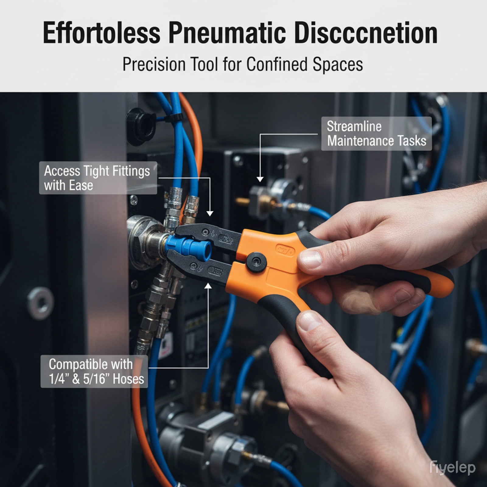 1PCS Push To Fittings Air Line Disconnect Tool Kit Push Fitting Removal Tool for 1/4” 5/16” 3/8” 1/2” (6mm 8mm 10mm 12mm) Quick Air Hose Fittings Removal Tool Air Line Release Pliers