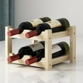 thumbnail image 5 of Apooke Vintage Wooden Wine Rack Cabinet Holders Shelf Free Standing Holders Barware Storage Wine Racks Home Kitchen Bar Gadgets, 5 of 21