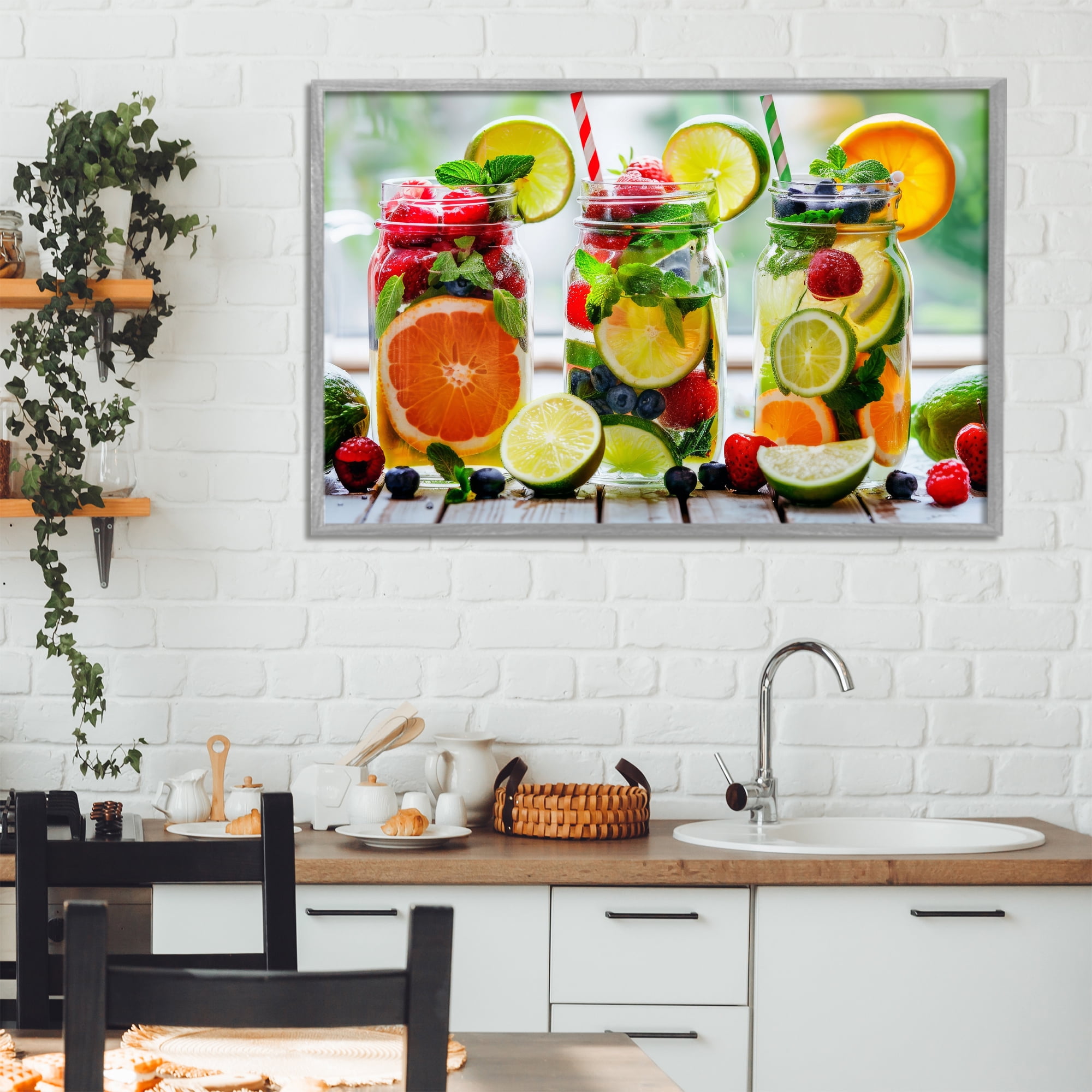 Stupell Industries Vibrant Citrus & Berry Infusion Gray Framed Giclee Art, design by Lazar Studio