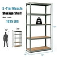 thumbnail image 2 of Costway 4 Pcs Étagère de Rangement Robuste 72 Pieds' en Acier Métal pour Garage 5 Niveaux Réglables Gris, 2 of 10
