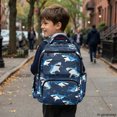 thumbnail image 6 of CHAQLIN Cartoon Shark Print Kids Backpack with Padded Shoulder Strap Side Pockets Daypack, Multi-Pocket 17 Inch Kids School Backpack for Back to School Sports Scuola, 6 of 10