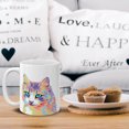 thumbnail image 5 of MUGBREW 11 Oz Ceramic Tea Cup Coffee Mug, Pastel Colorful Cat Vector Portrait, 5 of 7