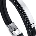 thumbnail image 2 of Pulsera trenzada Sunnimix Estilo occidental para hombres plata, 2 of 8