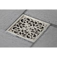 thumbnail image 3 of Kingston Brass BSF9771BN Watercourse Scroll 4-Inch Brass Square Grid Shower Drain with Hair Strainer in Brushed Nickel, 3 of 7