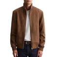 thumbnail image 2 of zejinsd Mens Warm Jackets Autumn Winter Thick Fleece Jackets Stylish Stand Collar Zipper Outerwear Leisure Solid Color Loose Plus Size Coat, 2 of 5