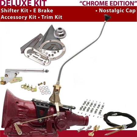 American Shifter 700R4 Shifter Kit 23 in. Swan E Brake Cable Clamp Trim Kit for D2D95