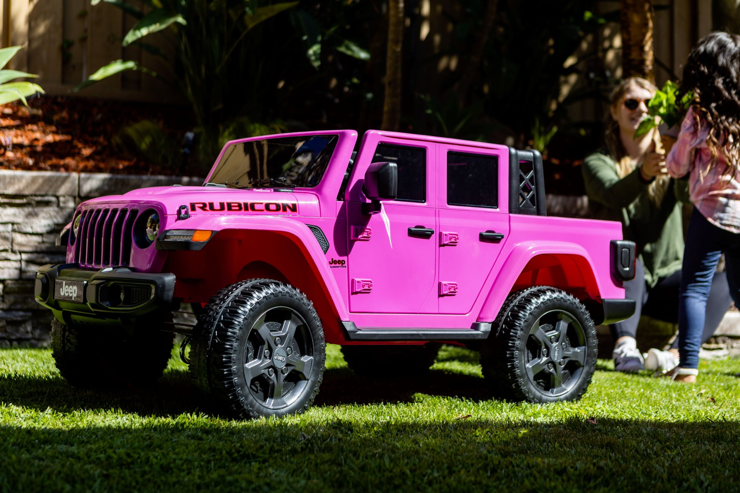 12V Jeep Gladiator Rubicon Battery Powered Ride-on by Hyper Toys, 2-Seater, Pink, for a Child Ages 3-8, Max Speed 5 mph