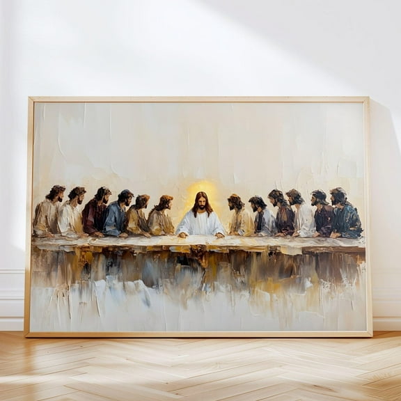 Last Supper Poster Print Modern Christian Canvas Painting Lord's Supper Wall Art For Living Room Bedroom Decor Unframed