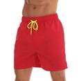 thumbnail image 3 of Frontwalk Mens Boardshorts Drawstring Beach Pants Solid Color Swimsuit Men Breathable Swim Shorts Elastic-Waist Bathing Suit Red XXL, 3 of 4