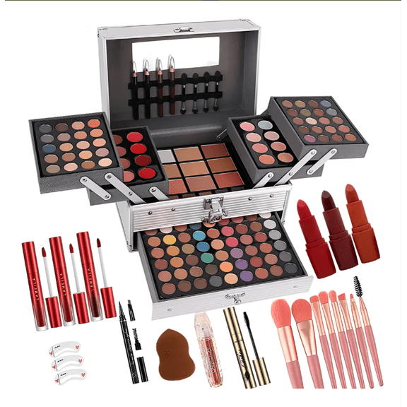 Maquillaje Femenino Integrado De 132 colores Modelo Plata