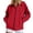 Red, variant on Womens Solid Color Oxford Cloth Lapel Collar Full Zip Front Hidden Side Zip Pocket Waterproof Wind Resistant Running Hiking Sport Outdoor Outer Jackets Black XXL