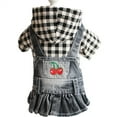 thumbnail image 2 of ERK Robe pour Chien Brodée de Fruits, Vêtements à Rayures, Veste à Capuche en Denim pour Chiot, 2 of 6