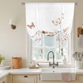 thumbnail image 3 of Pink Flower Tie Up Curtain 45 Inches Long, Butterfly Wildflower Leaf Balloon Style Kitchen Window Curtain Over Sink, Small Window Rod Pocket Curtain 42"x45", 3 of 9