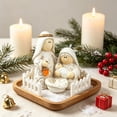 thumbnail image 6 of Lilixerw Christmas Nativity Figurine Warm Holy Family White Gold Baby Manger Tabletop Decor for Home Mantel Shelf Living Room Holiday Decoration, 6 of 6