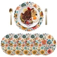 thumbnail image 5 of Ryvnso Floral Flowers Round Plate Mats Dining Table Placemat Set of 4 for Holiday Decoration, 5 of 7