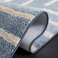 thumbnail image 5 of SAFAVIEH Blair Sorrel Geometric Striped Machine Washable Area Rug, 6'7" x 6'7" Round, Blue/Multi, 5 of 8