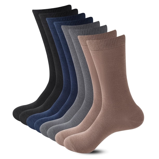 Calcetines Amazing Bamboo Rayon Black Crew, paquete de 8, para hombre y mujer
