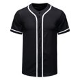 thumbnail image 3 of Laqbezok Men's Classic Baseball Jersey Shirt, Short Sleeve Button Down Sporty Top, Casual Hip Hop Streetwear Tee with Contrast Piping, 3 of 10