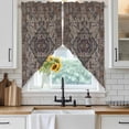 thumbnail image 4 of Boho Vintage Kitchen Window Curtains, Swag Curtains Valance for Bedroom Living Room Bathroom, Modern Geometric Abstract Art Retro Flowers Rod Pocket Window Curtain Block Drapes 2 Panels 36"x36", 4 of 9