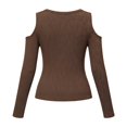 thumbnail image 4 of HGIEYS Womens V Neck Cold Shoulder Tops Short/Long Sleeve Summer T Shirts, 4 of 5