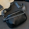 thumbnail image 1 of Cangurera Monedero de mujer PU cuero moda pecho bolsas regalos para amigos (negro), 1 of 9