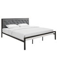 thumbnail image 1 of Hawthorne Collection King Tufted Panel Bed in Brown and Gray, 1 of 7
