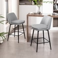 thumbnail image 5 of Yesurprise Swivel Barstools Set of 2, Modern Upholstered Kitchen Bar Stools with Metal Legs, Counter Height Bar Chair with Backrest, Footrest for Dining Room, Kitchen, 5 of 8