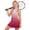 Red, variant on Girls Gradient Sleeveless Quarter Zip Athletic Dress, Kids Stand Collar A-Line Sport Dress, Breathable Tennis Golf Activewear for Summer(Orange,4-5 Years)