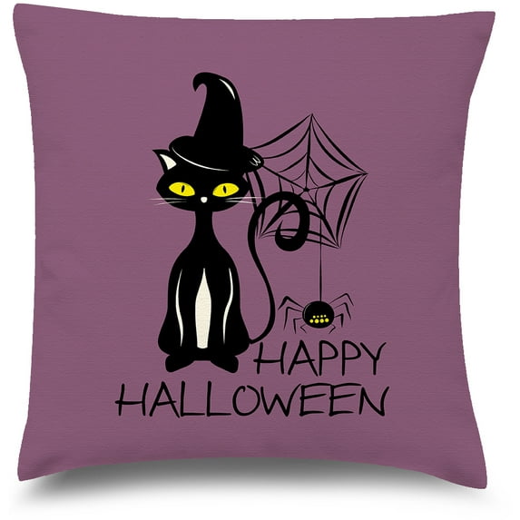 Awkward Styles Halloween Decorative Pillow Covers Cat and Spider Throw Cushion Case