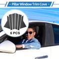 thumbnail image 2 of 6 Piezas de moldura de ventana del pilar de la puerta para HYUNDAI para Genesis G80 2015-2022 Patrón de fibra de carbono negro Exterior Sticker Antirrayaduras Cubierta de postes del pilar, 2 of 7