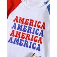 thumbnail image 6 of Wassery 4th of July Infant Boys Outfits 6 12 18 24 Months Newborn Baby Boys Independence Day Clothes Letter Print Contrast Color Short Sleeve T-Shirts Lightning Print Shorts 2Pcs Summer Clothing Set, 6 of 9