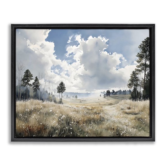 Stupell Industries Blue Kissed Landscape Black Framed Floater Canvas Wall Art, design by Franklyn Gregory