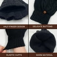 thumbnail image 3 of Winter Fingerless Gloves Mittens for Women Men Warm Wool Knitted Convertible Flip Top Mittens for Cold Weather, 3 of 8