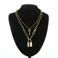 thumbnail image 1 of Grunge Lock Chain Necklace With A Padlock Pendants For Women, 1 of 27
