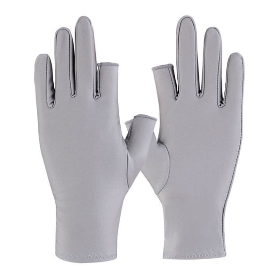 UDIYO Half Fingers Gloves Super Soft Breathable Stretchy Friendly to Skin Ultra-Thin Block UV Spandex Summer Sunscreen Semi-Finger Riding Gloves Nail Supplies