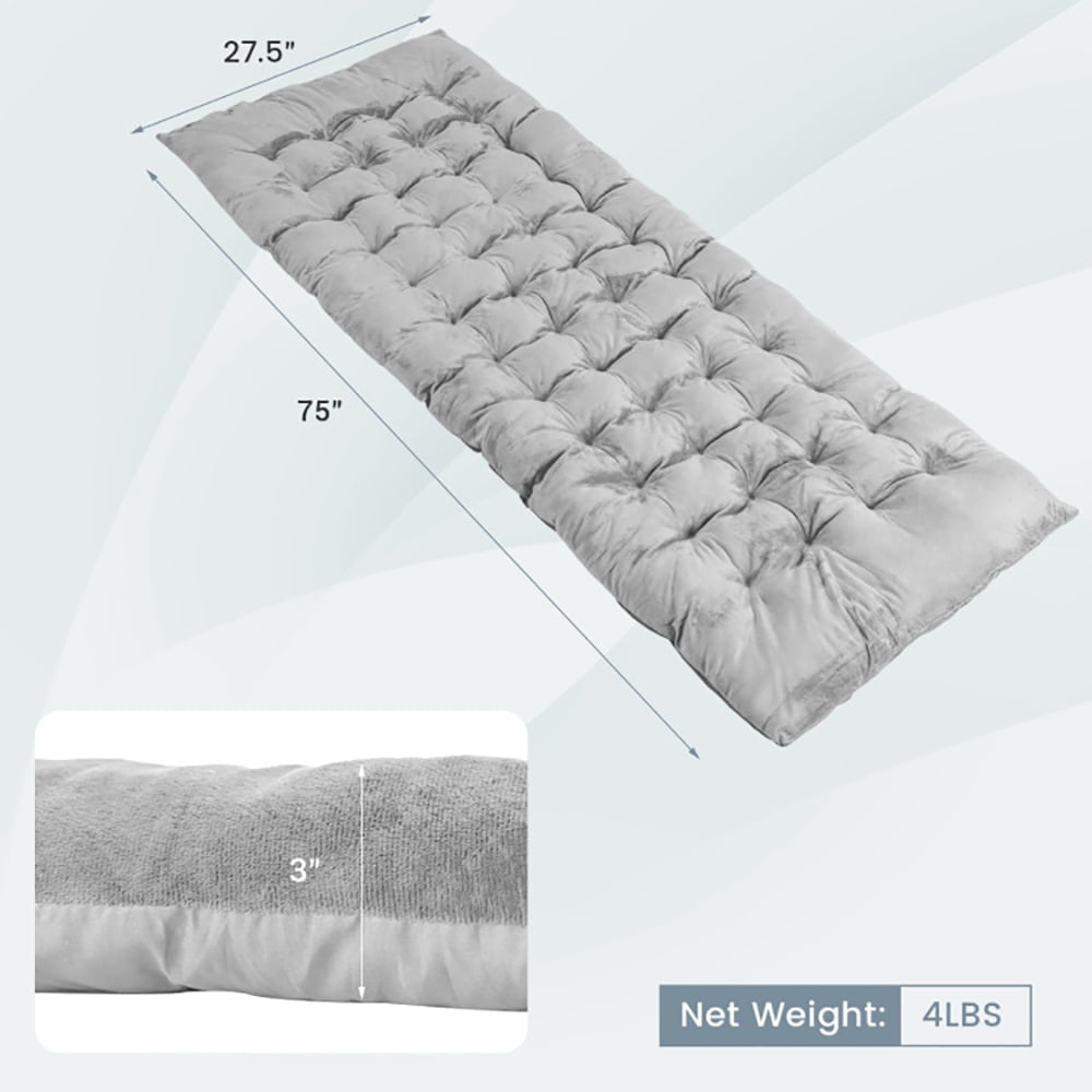 Aimee Lii 75 x 27.5 Inch Camping Cot Pads with Soft and Breathable Crystal Velvet, Outdoor Portable Camping Bed for Sleeping Hiking Travel, Gray Aimee Lii 75 x 27.5 Inch Camping Cot Pads with Soft and Breathable Crystal Velvet, Outdoor Portable Camping Bed for Sleeping Hiking Travel, Gray