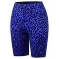 thumbnail image 2 of A2Y Women's Brushed Microfiber Leopard Print Biker Bermuda Shorts Bright Blue S, 2 of 3