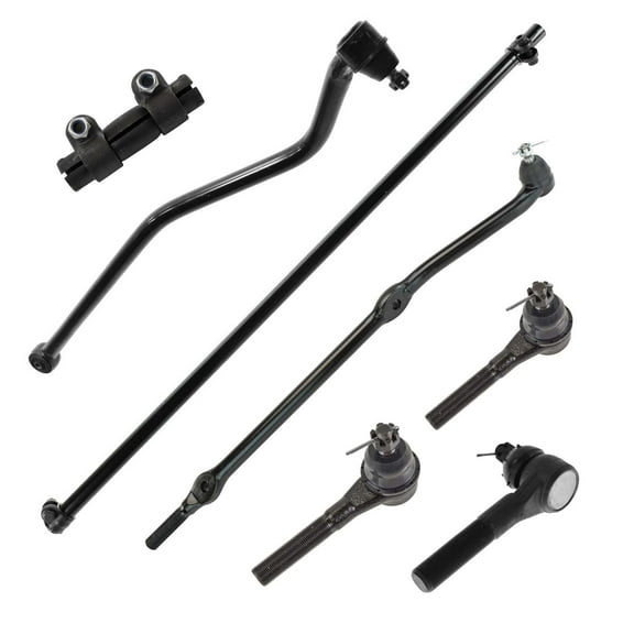 TRQ 7pc Steering & Suspension Kit Tie Rods Adjusting Sleeves Track Bar PSA30997 Fits select: 1997-2006 JEEP WRANGLER / TJ