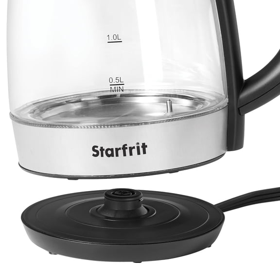 Starfrit 024011-002-0000 1.7-Liter 1,500-Watt Glass Electric Kettle with Variable Temperature Control