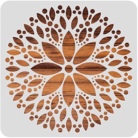 1PC Flower Mandala Reusable Painting Stencils 12x12inch Large Stencil Painting Template for Painting on Scrapbook Fabric Tiles Floor Furniture Wood