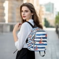 thumbnail image 6 of FORMRS Mini Backpack Purse for Women Quilted Travel Daypack Casual Shoulder Bag, Blue Sailboats, 6 of 7