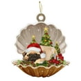 thumbnail image 2 of SDJMa Dog Christmas Ornament, Funny Dog Sleep in Seashell Christmas Tree Hanging Ornament for Dog Lovers Gift, Xmas Car Backpack Home Holiday Party Decoration, 2 of 8