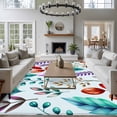 thumbnail image 4 of Spring Leaves Area Rugs Collection 5'x7', Watercolor Leaf Botanical Nature Light Blue Non Slip Indoor Rectangle Throw Runner Rug Floor Mat Carpet for Living Room Dining Table Bedroom Nursery, 4 of 9