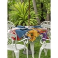 thumbnail image 3 of Outdoor Tablecloth with Umbrella Hole for Patio/Picnic/Party/Camping, Spring Flowers Waterproof Table Cloth Round Cover Washable, Farmhouse Vintage Country Colorful Floral (Dia 54"), 3 of 8