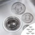 thumbnail image 1 of 6 Filter Screens 6PC Stainless Drain Hair Catcher Bathtub Shower Drain Cover Kitchen For Kitchen Bathroom Silver, 1 of 5