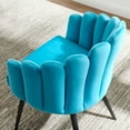 thumbnail image 5 of Side Dining Chair, Set of 2, Black Blue, Velvet, Modern Contemporary, Kitchen Room Cafe Bistro Restaurant Hospitality, 5 of 9