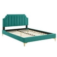 thumbnail image 3 of Modway Sienna Performance Velvet Queen Platform Bed in Teal, 3 of 10