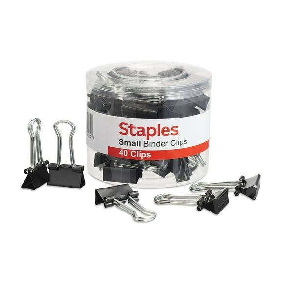 Staples 0.75" Binder Clips Small Black 120/Carton ST10667/10667VS